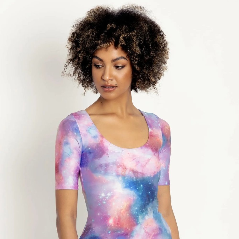 Blackmilk Galaxy Dreams Short Sleeve Scoop Top - Limited